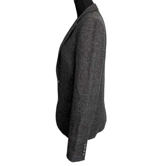 ASOS Blazer Women’s size MEDIUM Herringbone Suit Jacket Gray Lined Casual Career - Picture 2 of 5